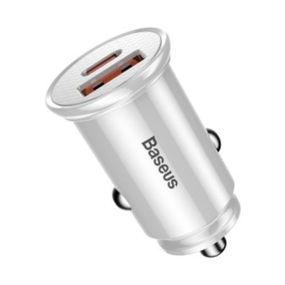 Baseus Car Charger USB QC 4.0 and USB-C PD 3.0  white