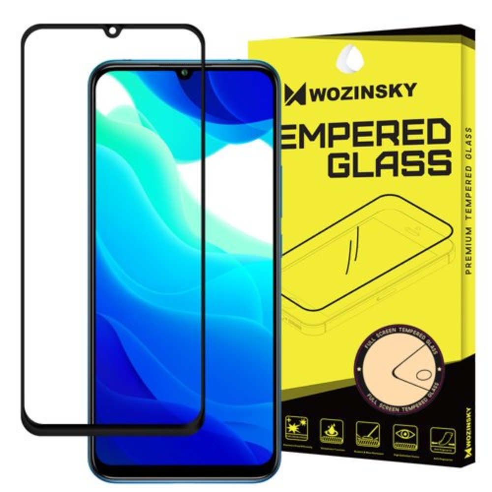 Wozinsky Tempered Glass Full Glue Super Tough Screen Protector Full Coveraged with Frame Case Friendly for Xiaomi Mi 10T Lite black