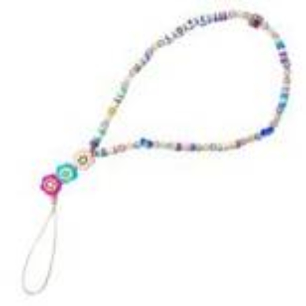 Phone lanyard pendant string beads multicolour