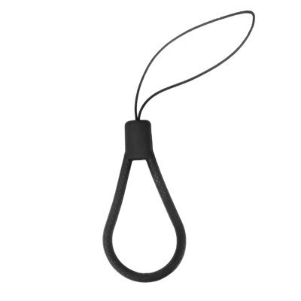Silicone phone lanyard wrist strap black