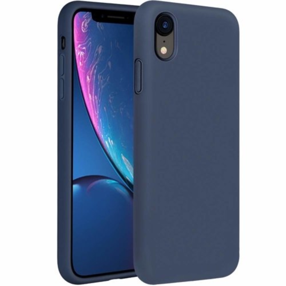 Silicone Case Soft Flexible Rubber Cover for iPhone XR dark blue