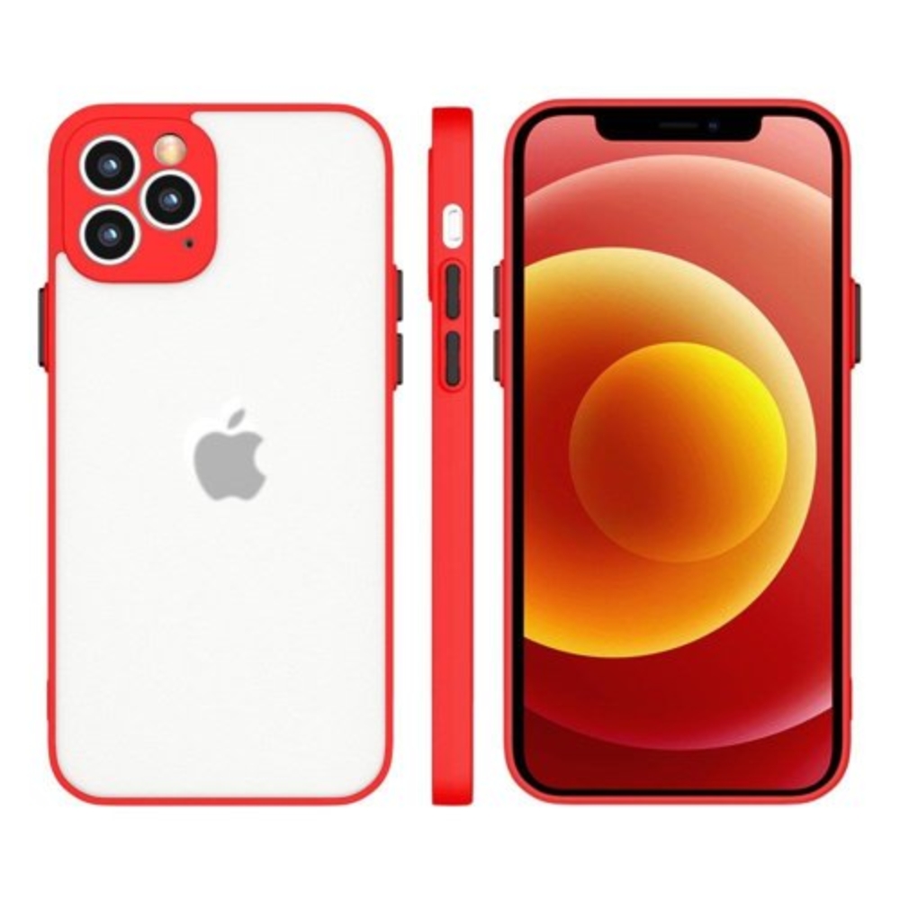 Milky Case silicone flexible translucent case for iPhone 12 Pro red