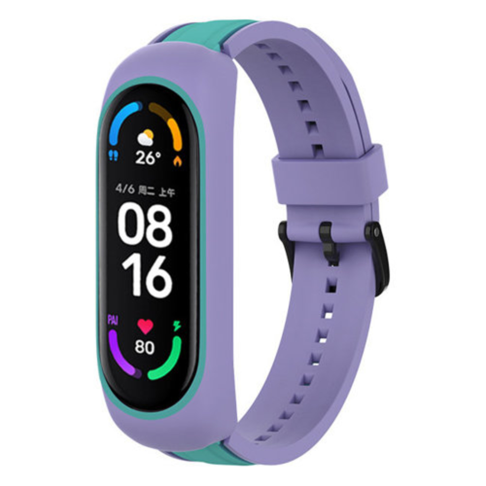 trap Dual Color replacement band strap for Xiaomi Mi Band 6 / 5 / 4 / 3 purple-green