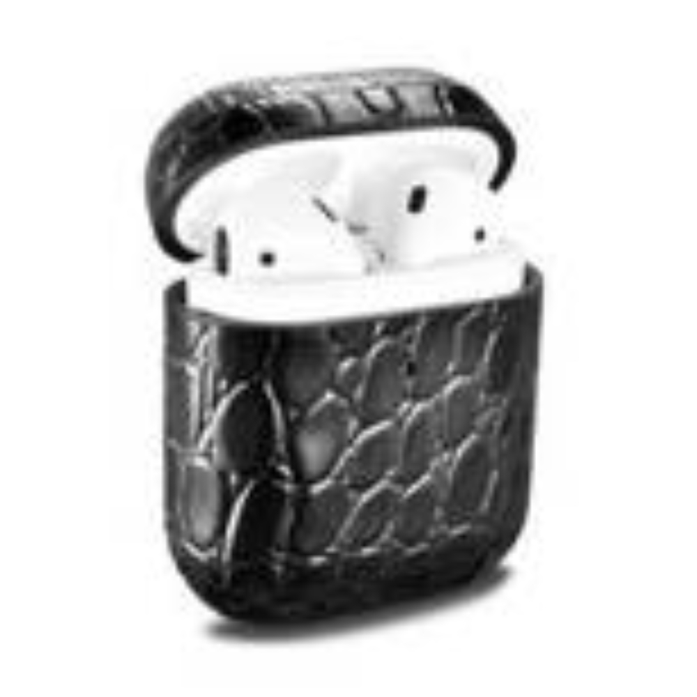 iCarer Leather Crocodile natural leather case for AirPods 2 / AirPods 1 black WMAP008-BK 74779