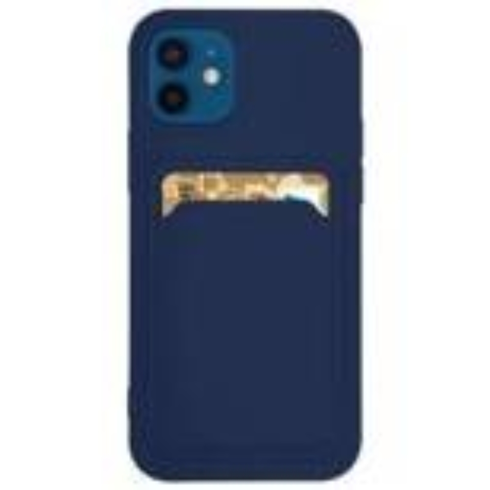 Card Case silicone wallet case with card holder documents for iPhone 13 Pro Max navy blue 75451