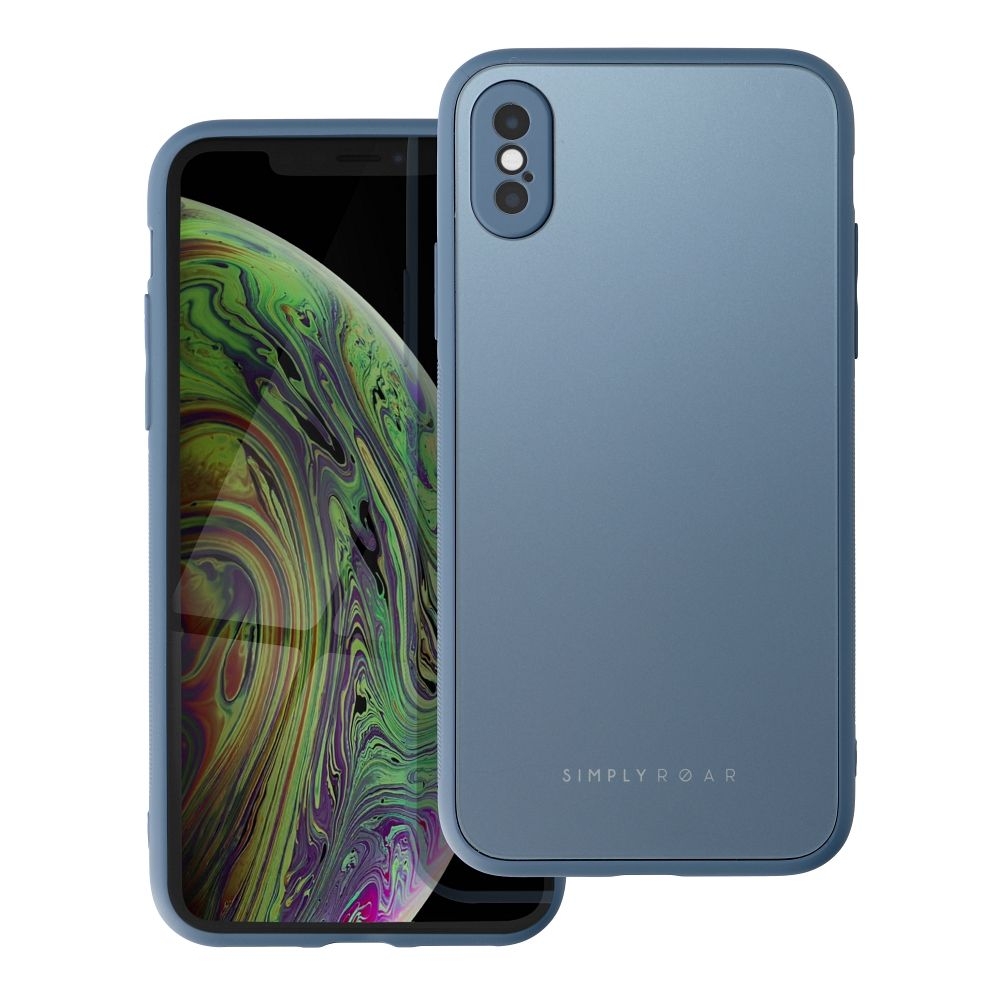 Roar Matte Glass Case – for iPhone XS blue