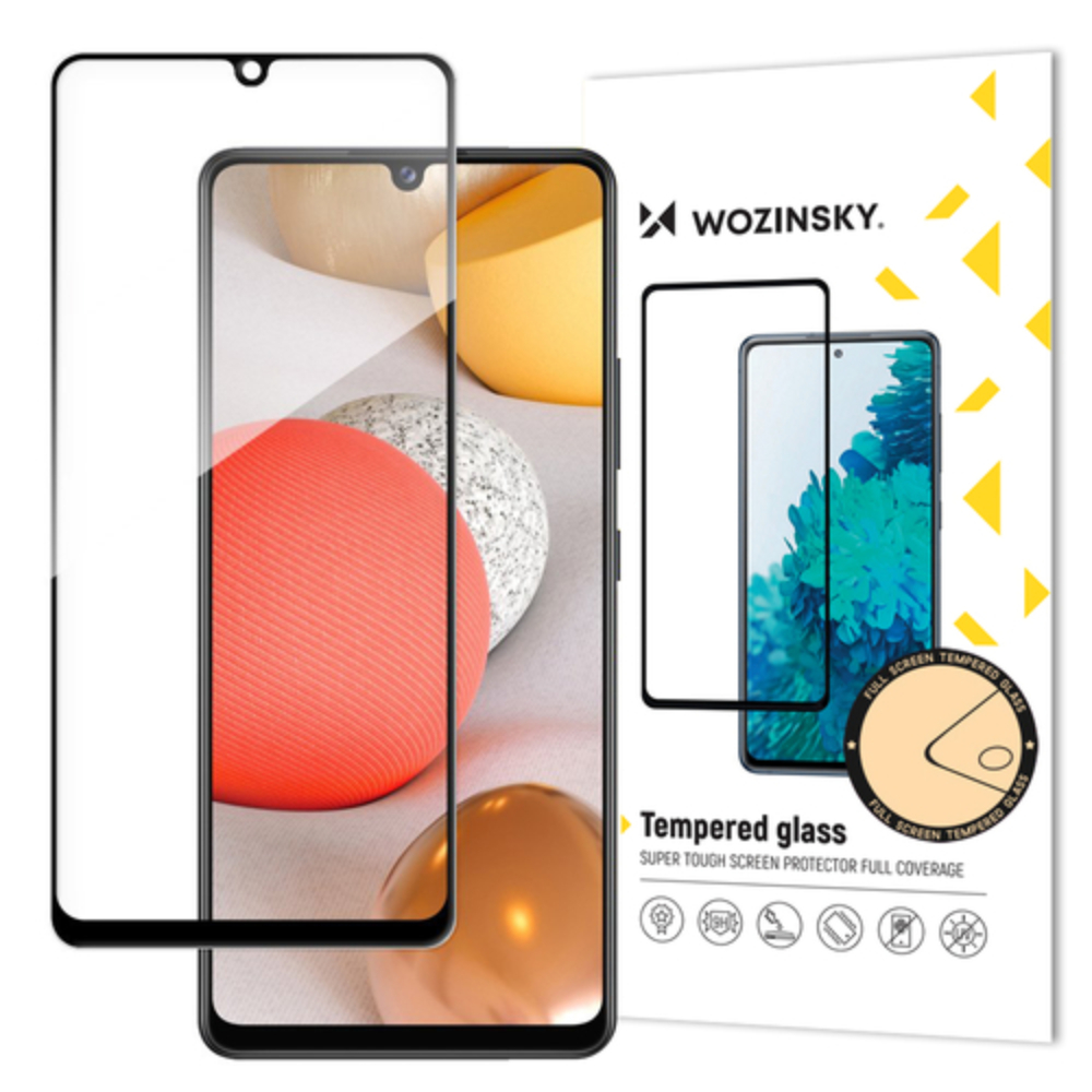 Wozinsky Tempered Glass Full Glue Super Tough Screen Protector Full Coveraged with Frame Case Friendly for Samsung Galaxy A42 5G black 67062