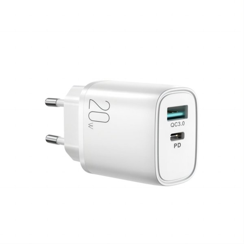 Joyroom fast charger USB-A QC3.0 / USB-C PD white L-QP2011 135985