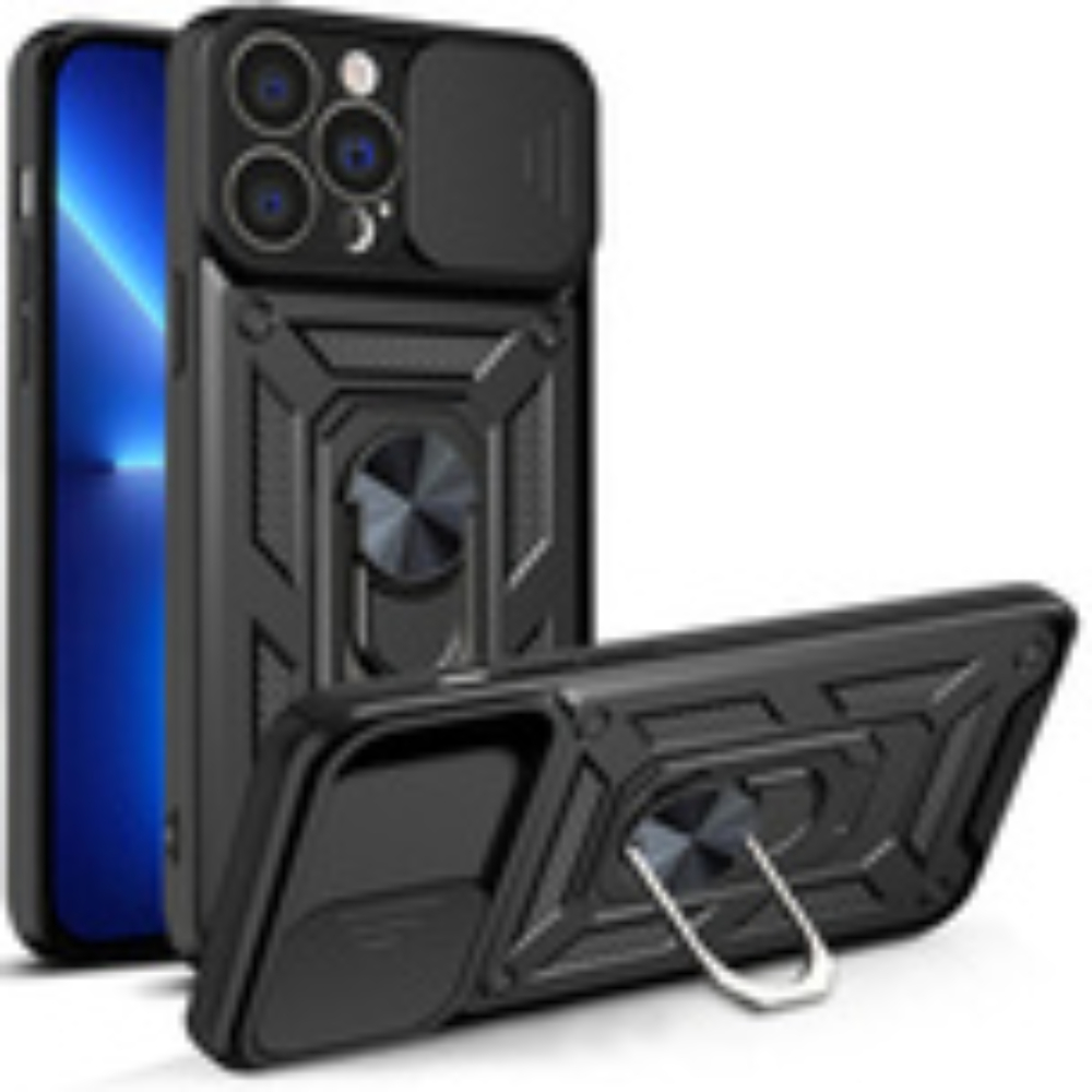 Hybrid Armor Camshield case for iPhone 13 Pro Max armored case with camera cover black 120858