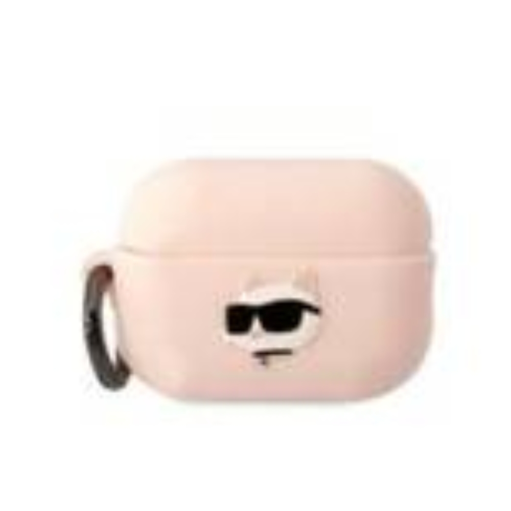 Karl Lagerfeld KLAP2RUNCHP AirPods Pro 2 cover pink/pink Silicone Choupette Head 3D 137995