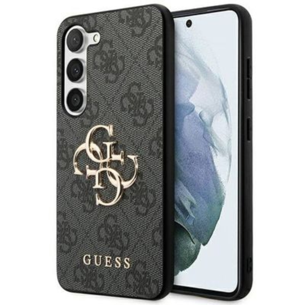Original faceplate case GUESS GUHCS23FE4GMGGR for Samsung S23 FE (Big Metal Logo / grey)