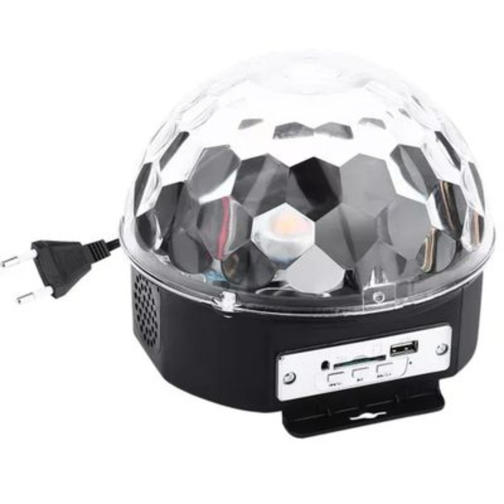 Disco ball with speaker + re, pte control + TF + USB + AUX bluetooth